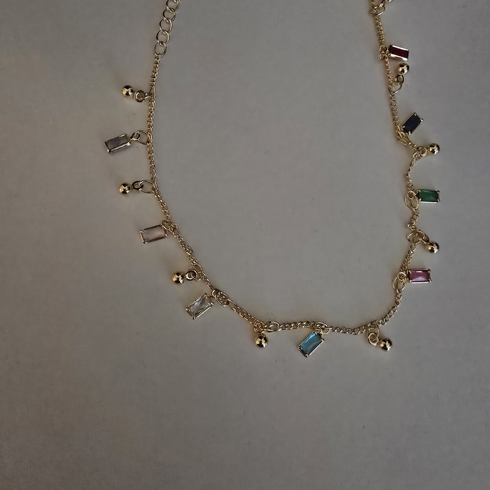 21kgp Dubak Elegant Gold Multicolor Charm Bracelet/Anklet - Picture 2 of 5